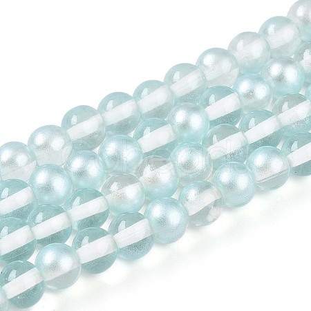 Baking Paint Transparent Glass Beads Strands DGLA-N011-6mm-05-1