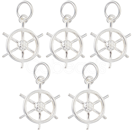 5Pcs 925 Sterling Silver Pendants STER-BBC0002-22-1