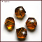 K9 Glass, Imitation Austrian Crystal Beads, Grade AAA, Faceted, Polygon, Sienna, 6mm, Hole: 0.7~0.9mm