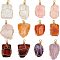 Fingerinspire 12Pcs Natural Gemstone Pendants, with Golden Plated Copper Wire Wrapped, Nuggets, 32~40x15~22mm, Hole: 3mm