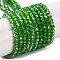 Baking Electroplate Glass Beads Strands, AB Color, Faceted, Round, Green, 3x2mm, Hole: 0.7mm, about 152~153pcs/strand, 13.39''(34~34.5cm)