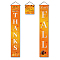 Polyester Hanging Sign for Home Office Front Door Porch Decorations, Rectangle & Square, Word Give Thanks, Orange, 180x30cm and 30x30cm, 3pcs/set