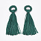 Polyester Tassel Big Pendant Decorations, Dark Green, 98~110x24~26x10~15mm, Hole: 14mm