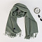 Women's Long Plaid Polyester Imitation Cashmere Tassels Scarf, Winter/Fall Warm Large Soft Tartan Shawls Wraps, Dark Sea Green, 2000x650mm