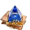 Constellation Orgonite Pyramid Resin Energy Generators, Reiki Natural Lapis Lazuli Chips Inside for Home Office Desk Decoration, Pisces, 50mm