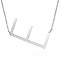 Non-Tarnish 201 Stainless Steel Initial Pendants Necklaces, with Cable Chains, Letter, Letter.E, 17.3~18.3 inch(44~46.5cm)x1.5mm, LetterE: 37.5x17.5x1mm