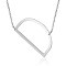 Non-Tarnish 201 Stainless Steel Initial Pendants Necklaces, with Cable Chains, Letter, Letter.D, 17.3~18.3 inch(44~46.5cm)x1.5mm, LetterD: 37.5x22x1mm