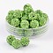 Pave Disco Ball Beads, Polymer Clay Rhinestone Beads, Grade A, Round, Peridot, PP12(1.8~1.9mm), 8mm, Hole: 1mm