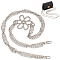 Double Strand Purse Chains, Aluminum Curb Chain Purse Straps, with Acrylic Flower Link and Alloy Swivel Clasps, Platinum, 102cm