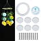 DIY Flat Round Wind Chime Making Kits, Including Silicone Molds, Aluminum Tube, Acrylic Beads and Crystal Thread, White, 59pcs/set