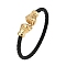 Ion Plating(IP) 304 Stainless Steel Bangles for Women, Fist, Gunmetal & Golden, Inner Diameter: 2-1/4 inch(5.65cm)