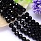 K9 Glass, Faceted Round Imitation Austrian Crystal Bead Strands, Grade AAA, Black, 10mm, Hole: 0.9~1mm, about 40pcs/strand, 15.7 inch