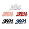 Alloy Enamel Pendants, New Year 2024 Charm, Silver, Mixed Color, 19x37x2mm, Hole: 3.5mm