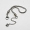 Tarnish Resistant 304 Stainless Steel European Round Snake Chains Bracelets, with Lobster Claw Clasp and Heart Charms, Stainless Steel Color, 17cm(6-3/4 inch)x0.3cm