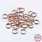 925 Sterling Silver Split Jump Rings, Double Loop Jump Rings, Round Rings, Rose Gold, 6x2mm, Inner Diameter: 4.5mm