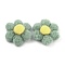 Plush Accessories, with Six Petal Flower, for DIY Woolen Gloves and Hair Accessories, Dark Sea Green, 5.6x5.2x1cm