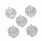 Non-Tarnish 201 Stainless Steel Pendants, Tropical Leaf Charms, Monstera Leaf, Hollow, Stainless Steel Color, 24x21x1mm, Hole: 1mm