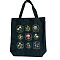 DIY Flower Pattern Tote Bag Embroidery Kit, including Embroidery Needles & Thread, Cotton Fabric, Plastic Embroidery Hoop, Black, 390x340mm