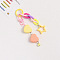 Acrylic Pendant Decorations, Heart, Star, Gold, 11cm