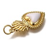 Golden Tone Brass Enamel Pendants KK-K750-01G-E-3