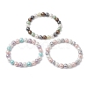 Shell Pearl Beads Stretch Bracelets For Women BJEW-JB11340-2