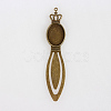 Antique Bronze Iron Bookmark Cabochon Settings PALLOY-N0084-14AB-NF-1