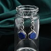 Hexagon Natural Lapis Lazuli Dangle Earrings EJEW-K298-01P-04-3