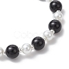 Glass Pearl Round Beaded Bracelets for Women BJEW-JB11958-4