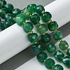 Natural Dyed & Heated Green Onyx Agate Beads Strands G-Q010-A16-01-2