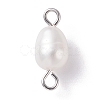 Natural Cultured Freshwater Pearl Bead Links Connectors PALLOY-JF01152-2