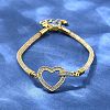 Brass Micro Pave Clear Cubic Zirconia Link Bracelets for Women BJEW-A029-01A-G-2
