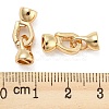 Brass Micro Pave Clear Cubic Zirconia Fold Over Clasps KK-Q789-50G-3