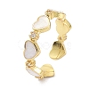 Heart Real 18K Gold Plated Cuff Rings for Girl Women Gift ZIRC-C021-05G-4