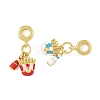 2Pcs 2 Colors Brass Enamel European Dangle Charms KK-FS0001-81-3