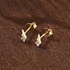 925 Sterling Silver Clear Cubic Zirconia Stud Earrings EJEW-Q032-01F-G-2