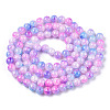 Baking Paint Crackle Glass Beads Strands X-DGLA-Q023-8mm-YS55-2