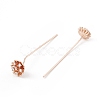 Brass Micro Pave Clear Cubic Zirconia Flower Head Pins KK-G413-01KCG-3