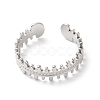 Non-Tarnish 304 Stainless Steel Zipper Shape Open Cuff Ring for Women RJEW-K245-36P-1