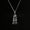 Natural Quartz Crystal Trapezoid Pendant Necklaces PW-WG52881-04-1