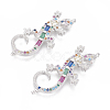 Brass Micro Pave Cubic Zirconia Links ZIRC-O034-09P-1