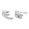 Crystal Rhinestone Claw Stud Earrings EJEW-D059-04P-01-1