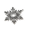 Snowflake Tibetan Style Alloy Pendant Cabochon Open Back Settings TIBEP-S295-62AS-RS-2
