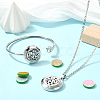 1Pc Stainless Steel Open Cuff Bangles & 1Pc Stainless Steel Pendant Neclace AJEW-SC0004-06C-5