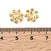 Brass Micro Pave Clear Cubic Zirconia Bead Caps KK-G600-19G-3