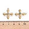 Natural Gray Aventurine & 304 Stainless Steel Cross Pendants STAS-H221-01G-01-3