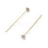 Brass Micro Pave Clear Cubic Zirconia Head Pins KK-M306-09G-03-3