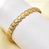 Fish 304 Stainless Steel Hinged Bangle for Women BJEW-K237-28G-1