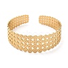 304 Stainless Steel Flat Round Cuff Bangles BJEW-G694-05G-2