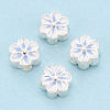 925 Sterling Silver Enamel Beads STER-T008-35B-1