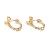 Brass Micro Pave Clear Cubic Zirconia Hoop Earrings EJEW-H126-13G-1